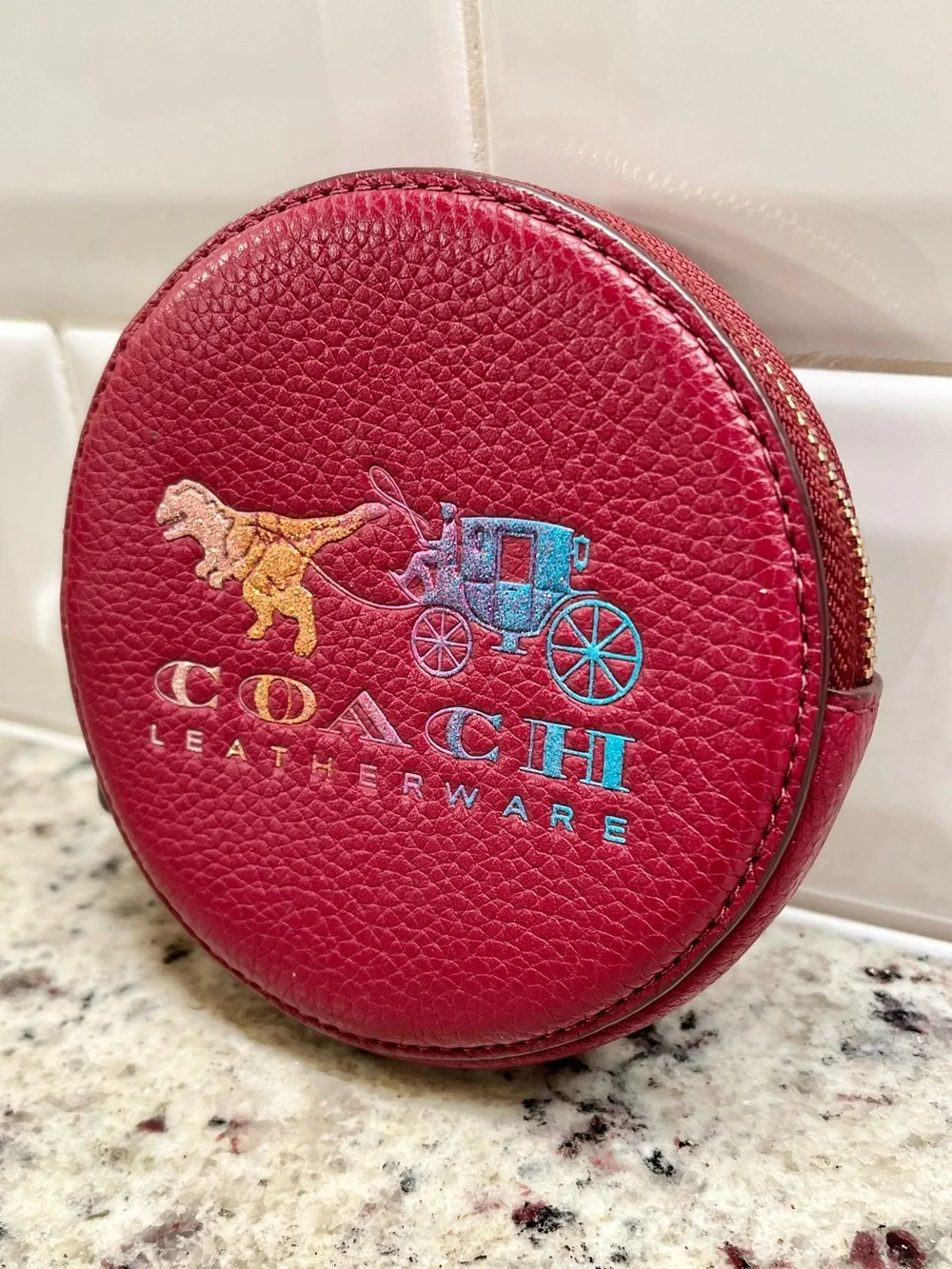 Coach Rexi & Carriage Zippered Coin Case NWOT